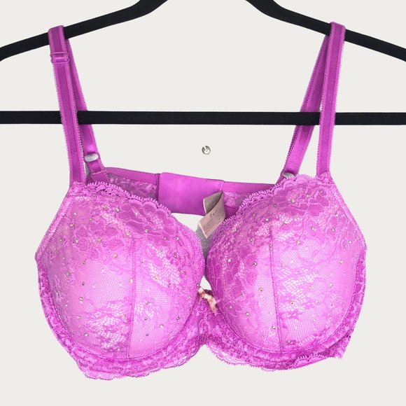 Victoria's Secret Other - Victoria's Secret Dream Angels Purple Lacy Crystal / Lined Demi 34D Bra